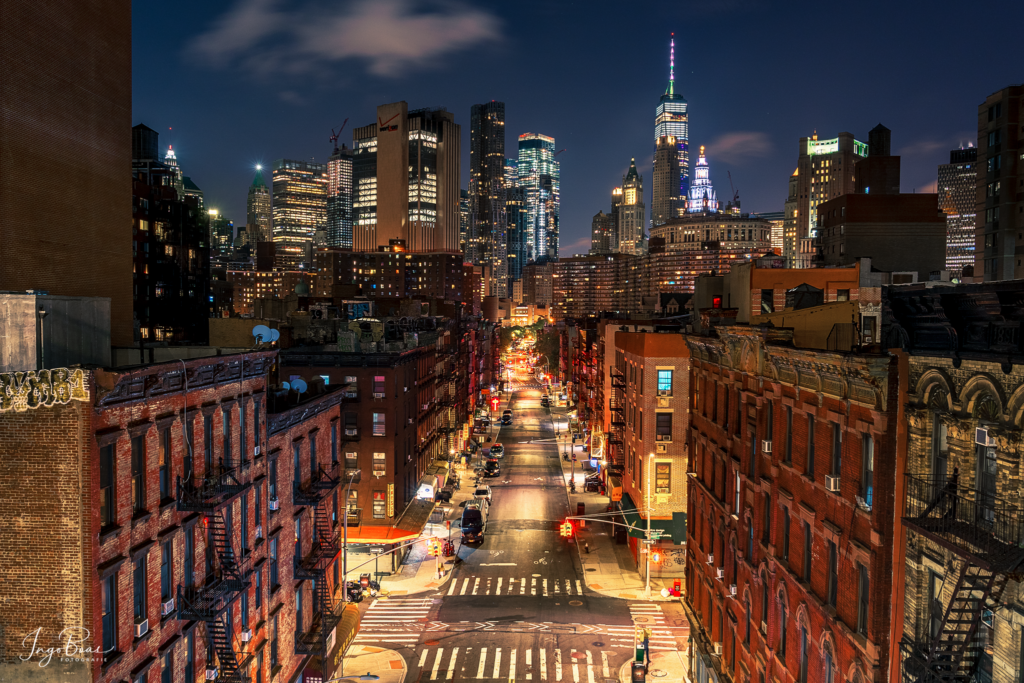 Nächtlicher Blick auf China Town / New York 