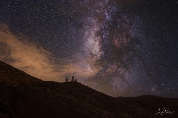 Milchstraße hinter dem Observatorium auf Teneriffa Milchstraße hinter dem Observatorium auf Teneriffa